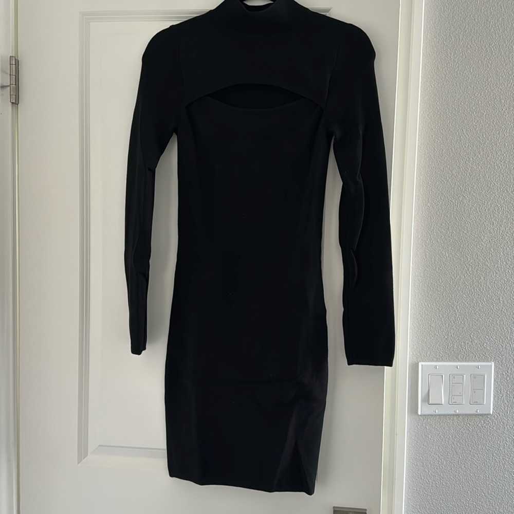 Leith Black Sweater Dress with Cutout